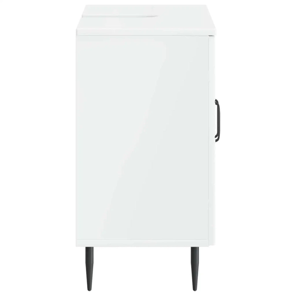 Armadio per Lavabo da Bagno HAARLEM Bianco Lucido 896789