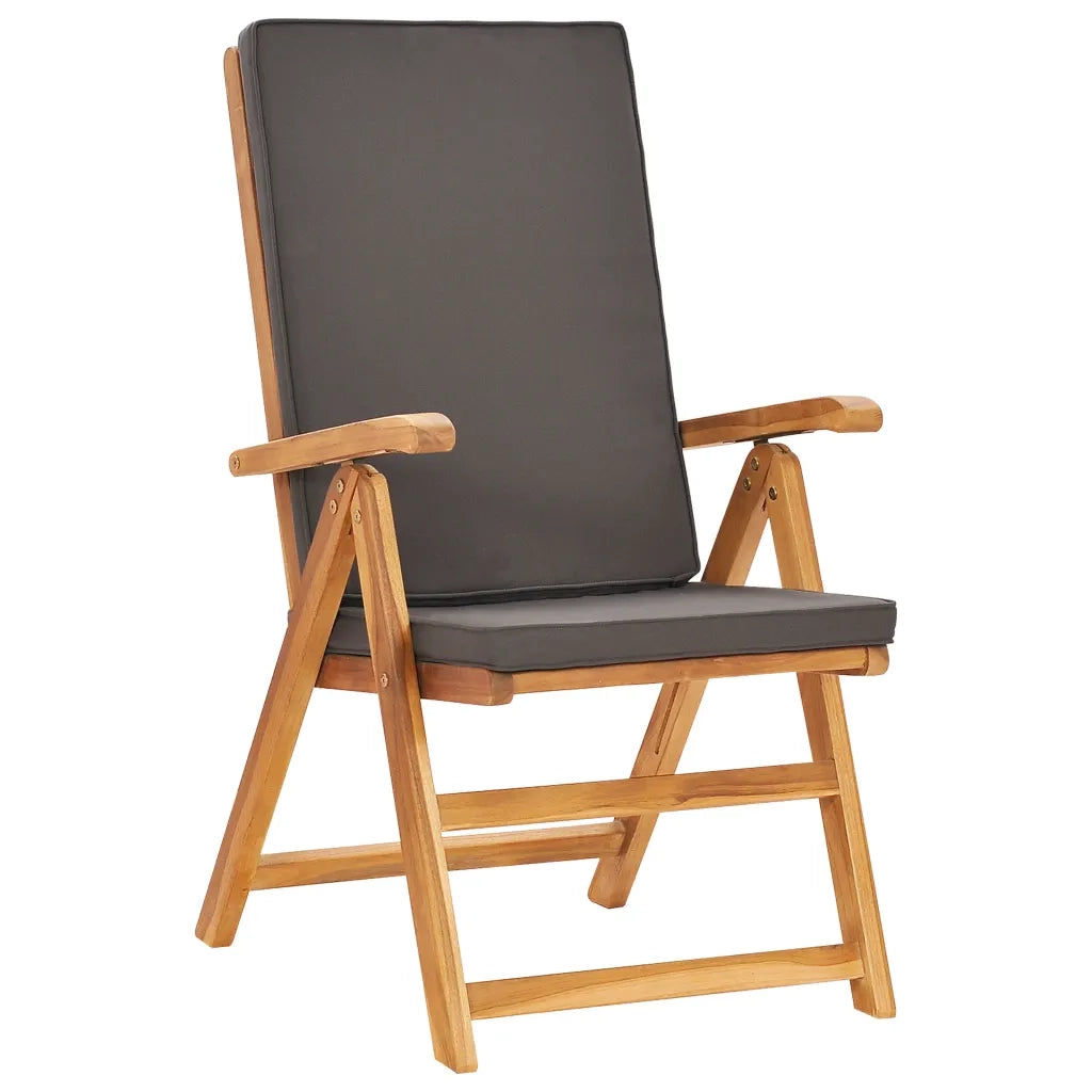 Set da Pranzo da Giardino 7 pz con Cuscini Legno di Teak Grigio cod mxl 41691