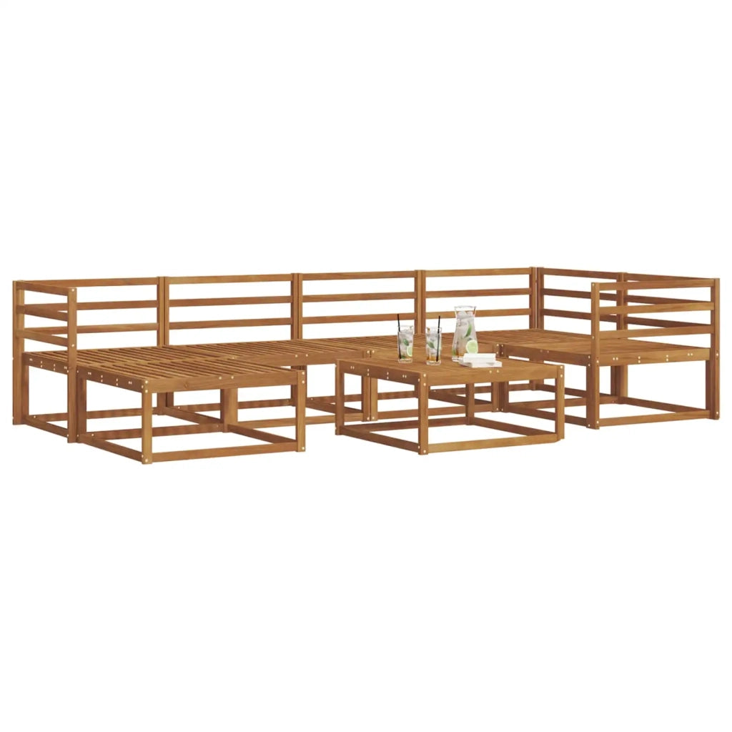 Set di divani da esterno 7 pcs Naturale
