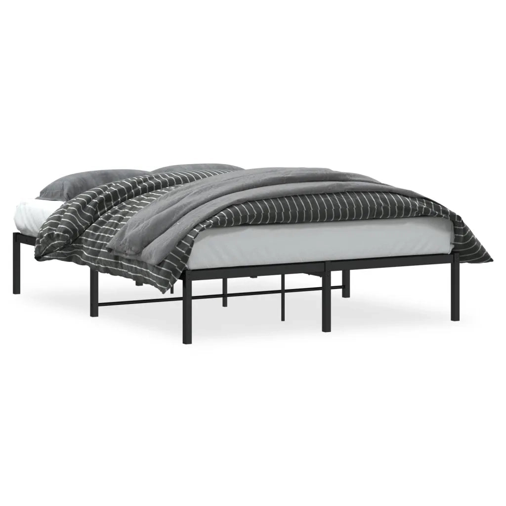 Letto matrimoniale | Letto per adulti | Giroletto in Metallo Nero 140x200 cm