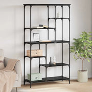 Libreria-Scaffale per Libri-Mobile di Stoccaggio Rovere Nero 99 x 35,5 x 176 cm Legno multistrato