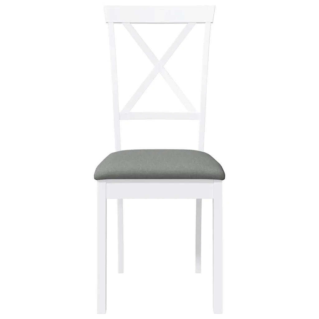 Sedie da Pranzo con Cuscini 2 pz Bianco Legno Massello di Hevea 4102405
