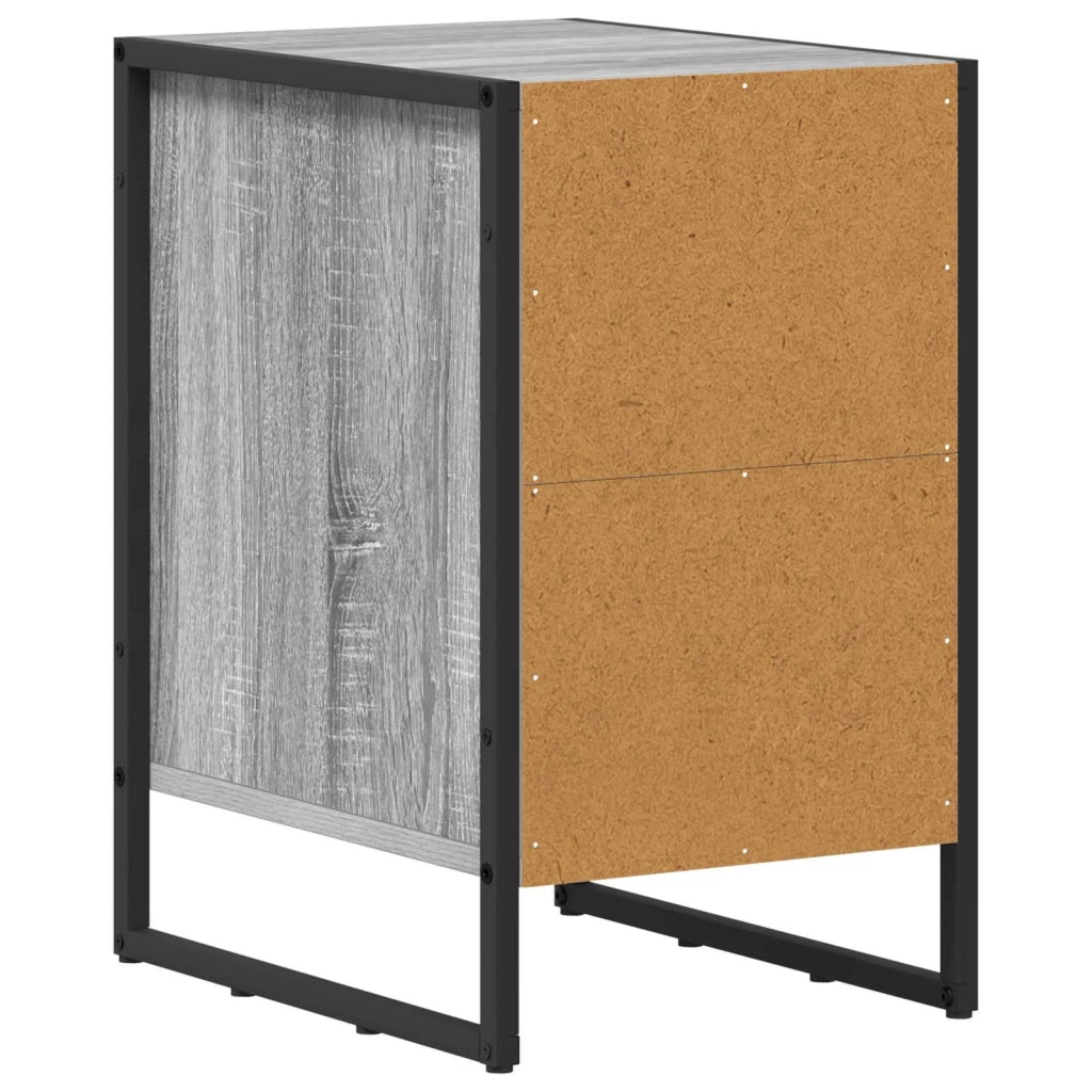 Comodino 2 pz-Set di 2 Tavolino da notte Grigio Sonoma 39,5 x 30 x 50 cm