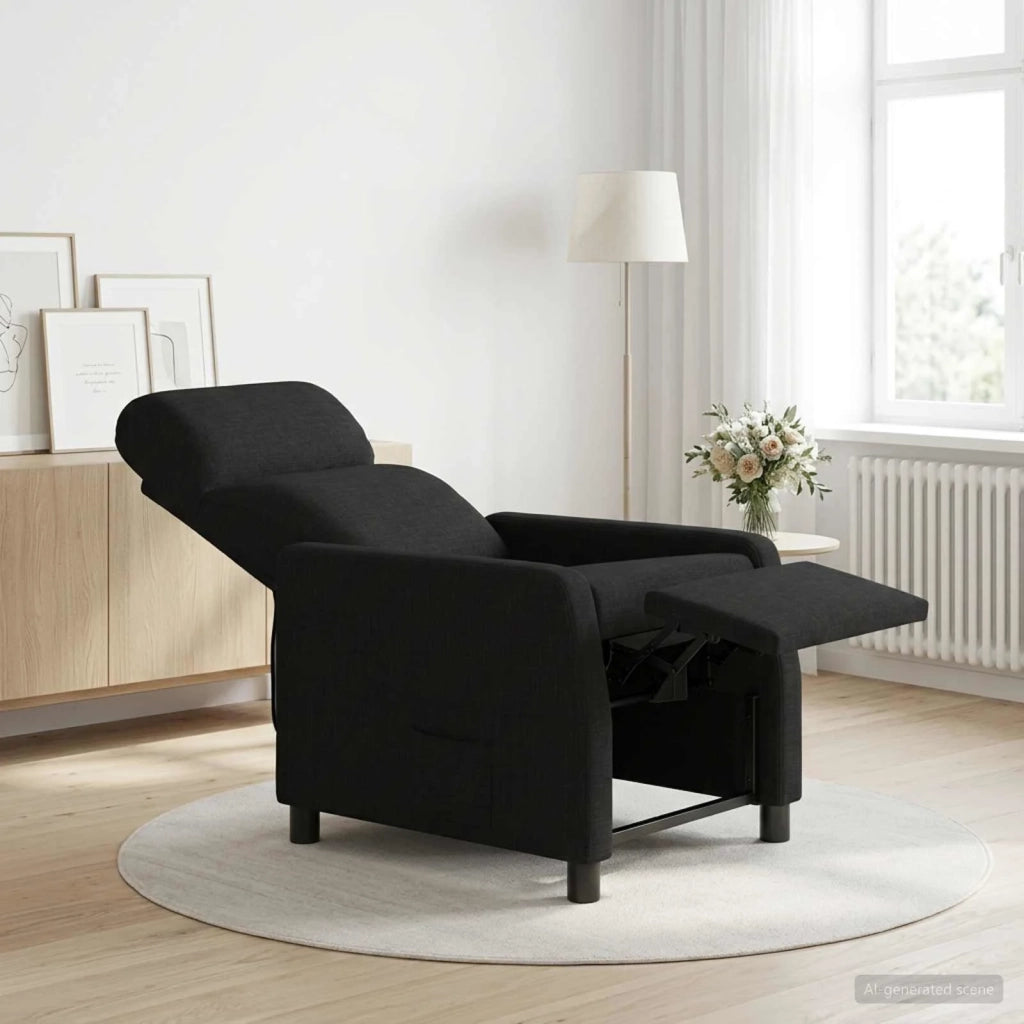 Divano Sedia-Poltrona reclinabile Nero Tessuto 755124