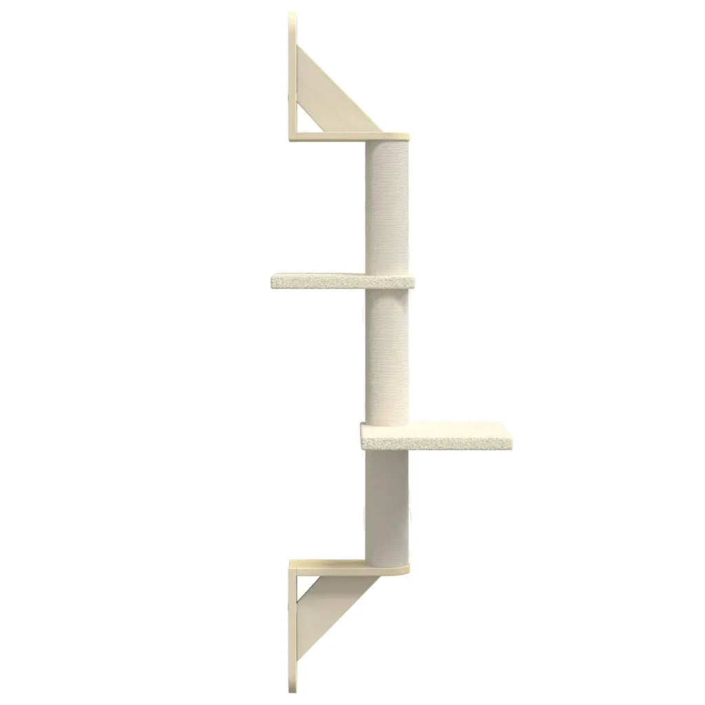vidaXL Albero per Gatti con Tiragraffi a Parete Crema 108 cm