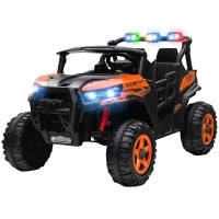 Macchina Elettrica per Bambini 3-8 Anni 24V a 2 Posti, Doppio Motore, Telecomando e Soft Start, Arancione