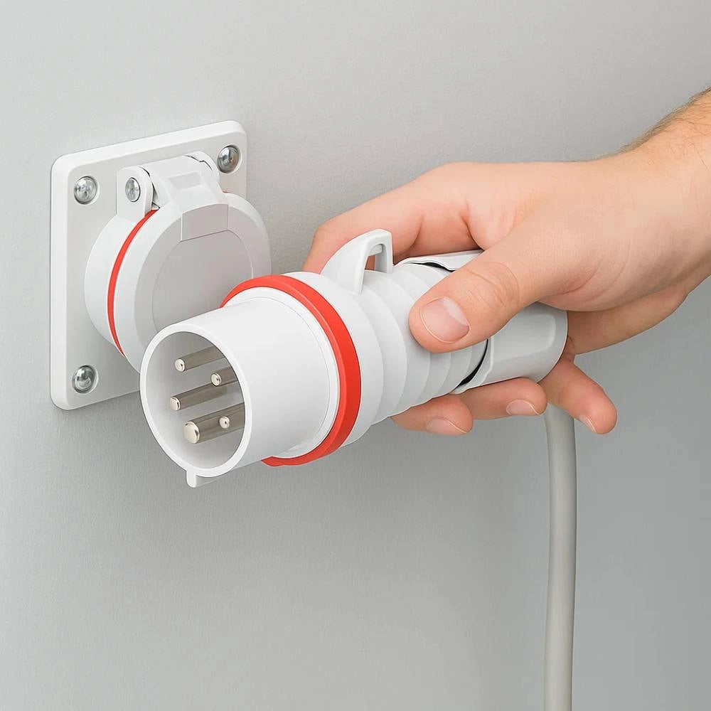 Spina mobile dritta hp ip44 ip54 32a 380 415v rossa