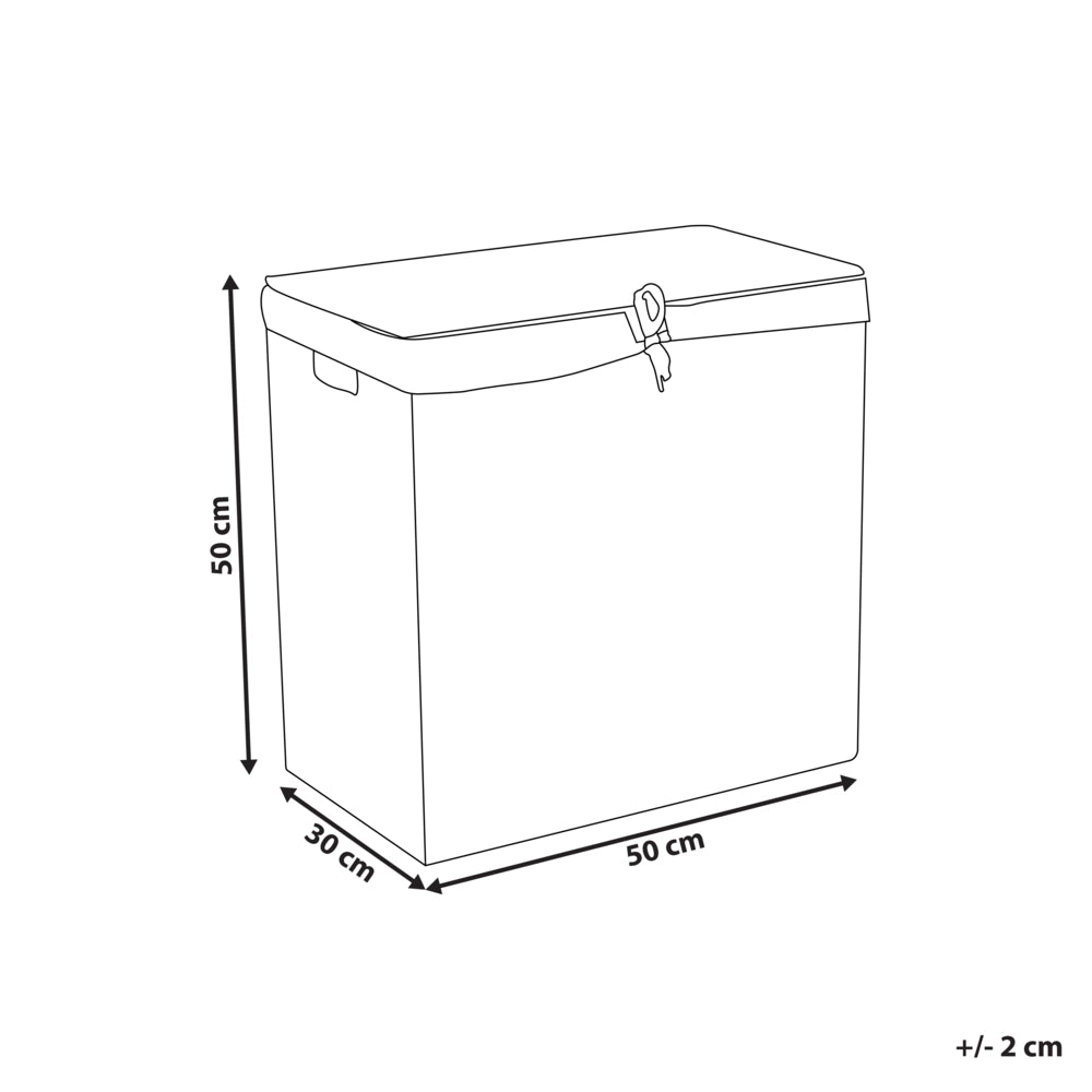 Cesto per la biancheria in giacinto d'acqua con 2 scomparti e coperchio in legno chiaro stile boho lavanderia