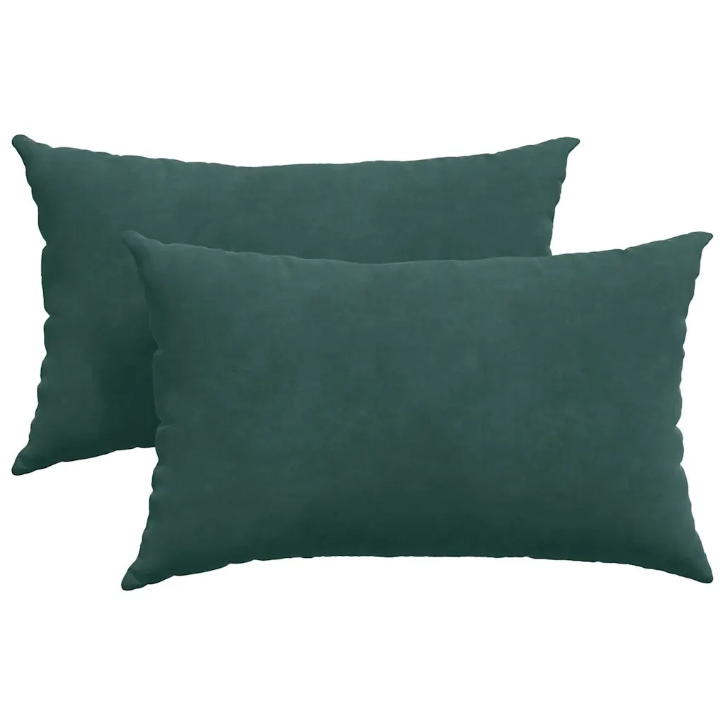 Cuscini da Divano 2 pcs Verde scuro 50 x 30 cm Tessuto in Cords