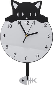 Orologio da Parete Ronde per Gatti e Gattini Decorativo Silenzioso per Camera dei Bambini, Camera da Letto e Ufficio
