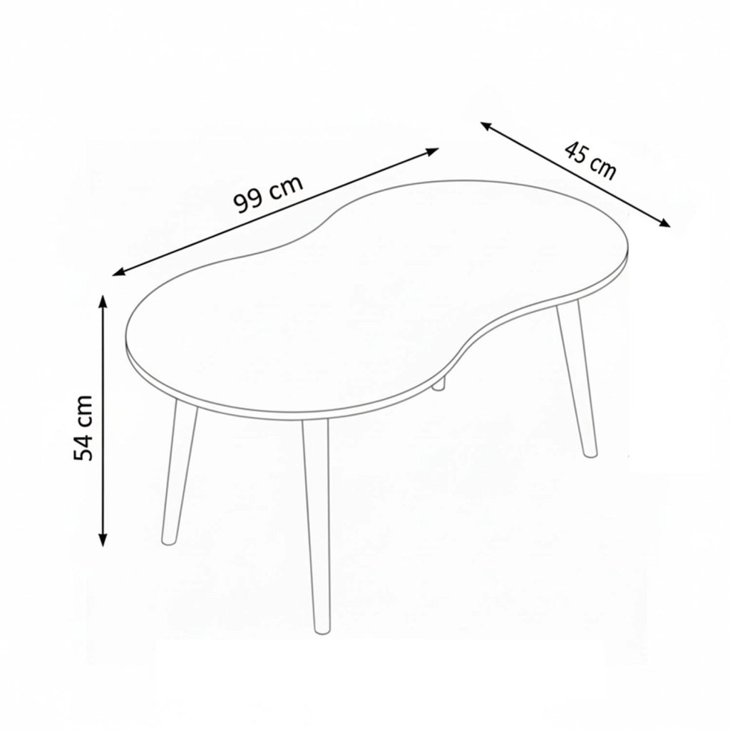 Tavolino in legno "Moon" 99 x 54 x 45 cm - Noce