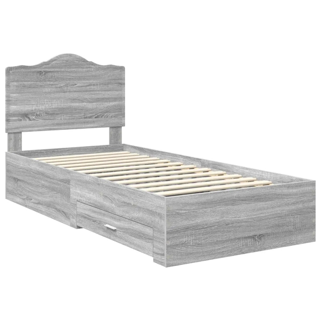 Struttura del letto Grigio Sonoma 90 x 200 cm Legno multistrato 3413653