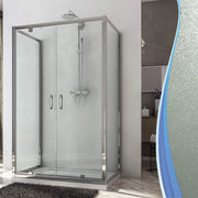 Box Doccia 3 Lati 2 Ante Battenti In Cristallo Opaco 6mm H185 Fosterberg Koge Trio 70x80xH185 cm