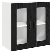 Pensile da cucina | Mobile in vetro da parete LUCCA Rovere Nero 60 x 31 x 60 cm