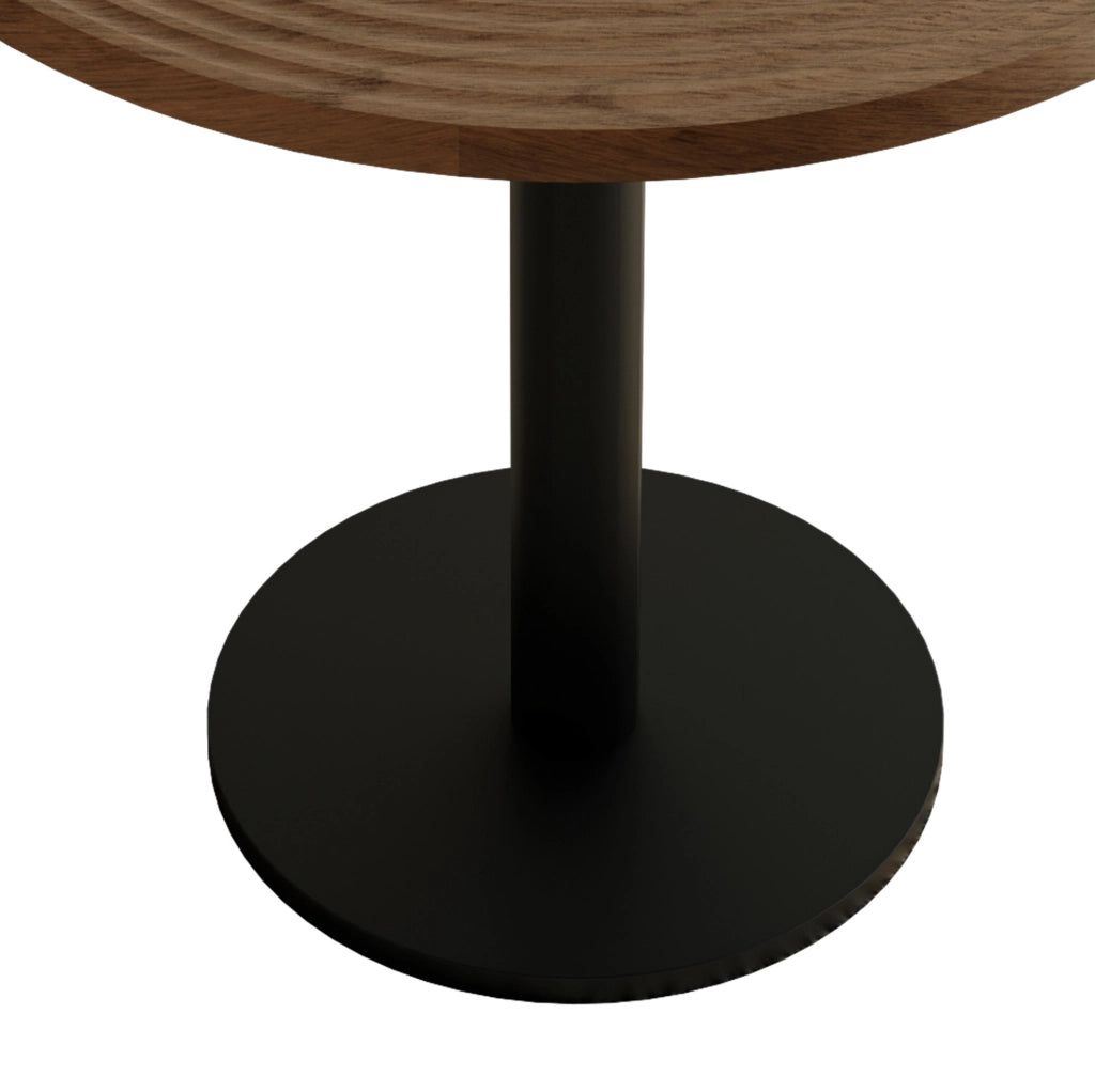 TAVOLO da pranzo rotondo Ø 80 cm MDF effetto legno e metallo nero