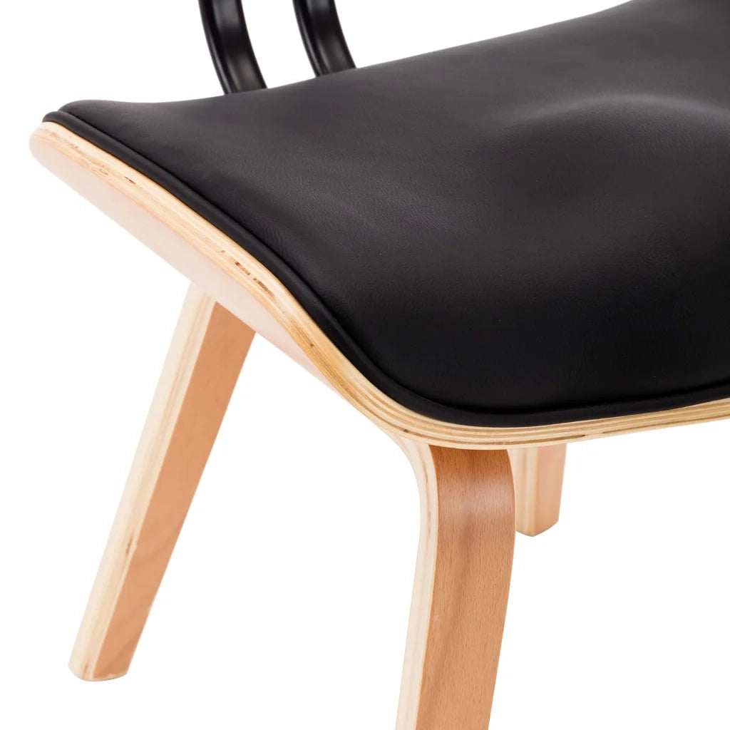 Sedie da Pranzo 2 pz Nere in Legno Piegato e Similpelle cod mxl 23914