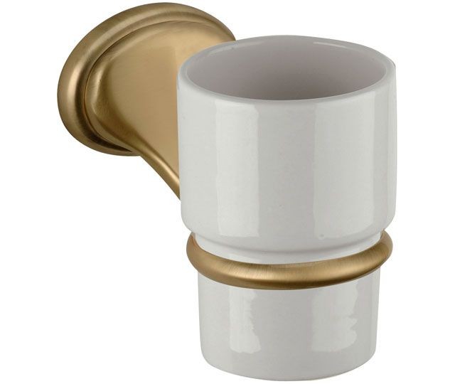 Porta bicchiere a muro color vecchio ottone serie revival