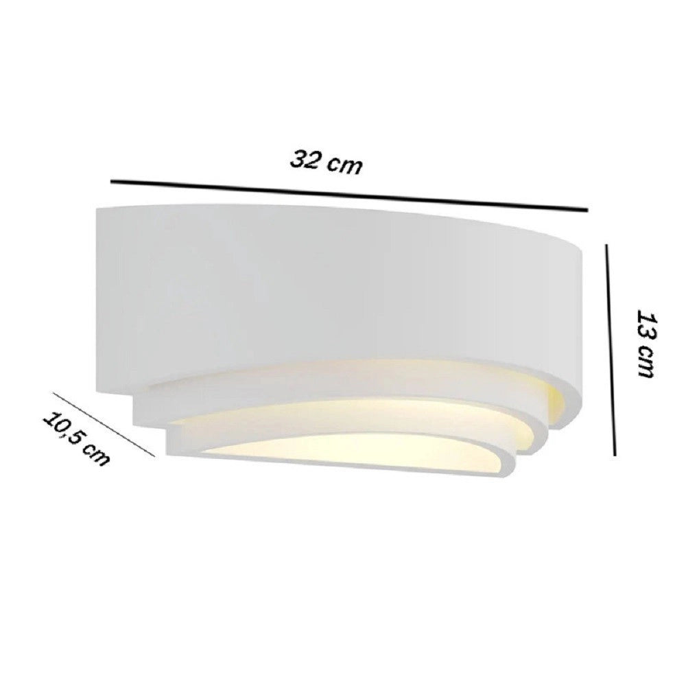 Trade Shop - Applique In Gesso Ultra Moderno Mezza Luna Up & Down Lampada Attacco R7s Gs-e71 -