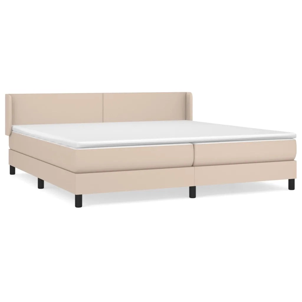 Giroletto a Molle con Materasso Cappuccino 200x200cm Similpelle