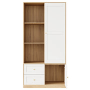 Camera completa con 1 lettino e 1 armadio ad ante scorrevoli con cassetti; in legno massello e MDF naturale bianco