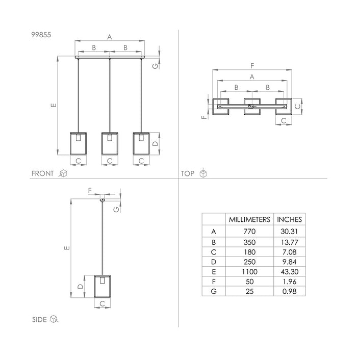 Lampadario Industrial Libertad 3 Luci Metallo Nero E Marrone