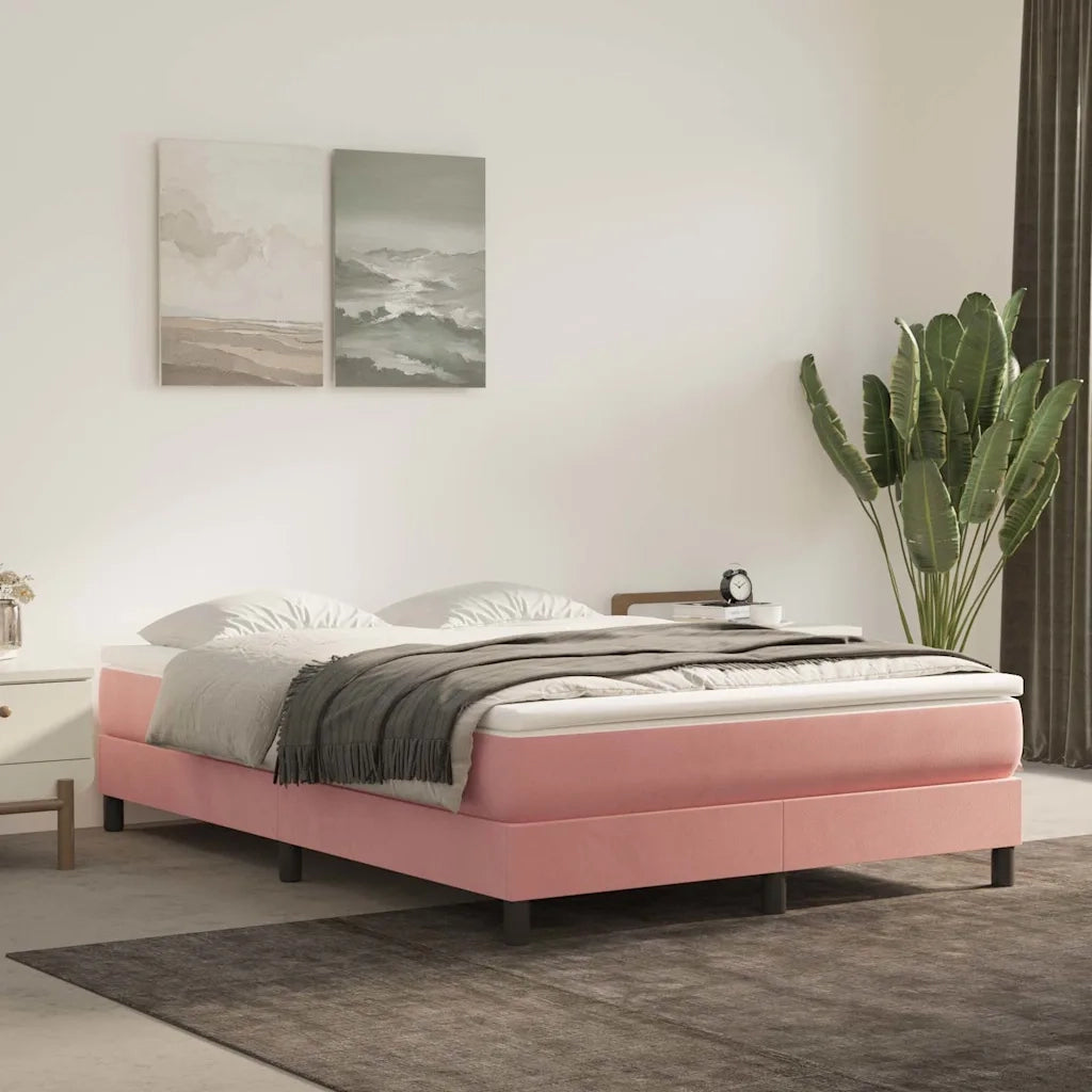 Materasso a Molle Insacchettate-Materasso per letto Rosa 140x220x20 cm in Velluto