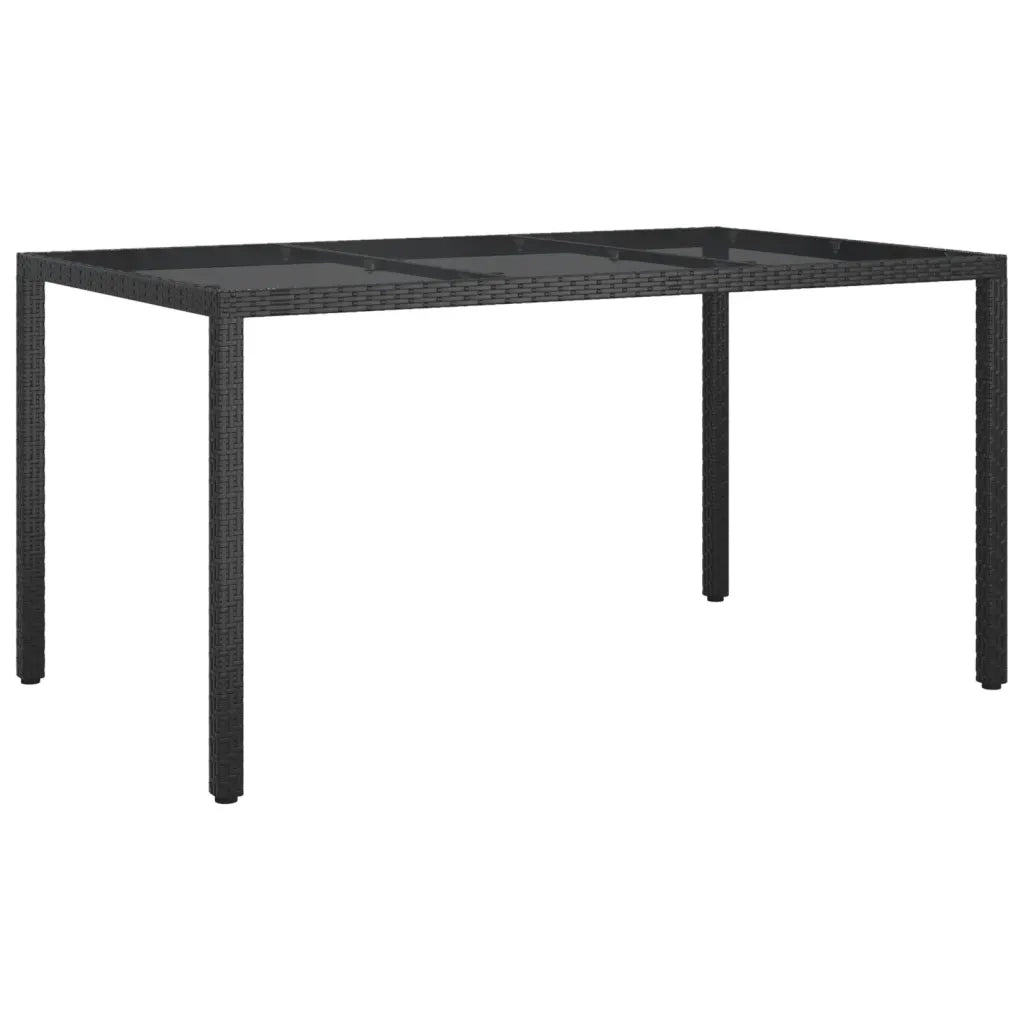 Set da Pranzo da Giardino 5 pz Nero con Cuscini in Polyrattan 3187326