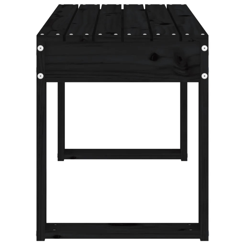 Panca da Giardino Nera 80x38x45 cm in Legno Massello di Pino 825090