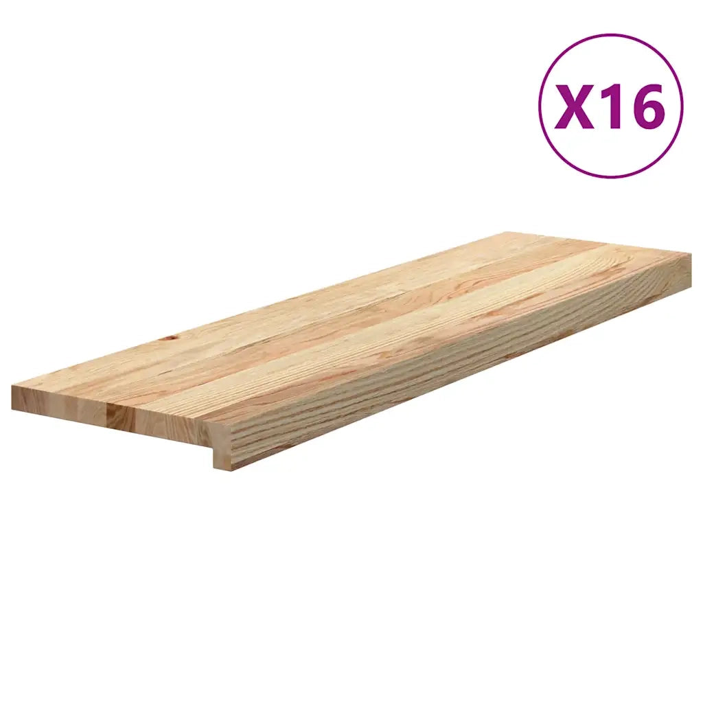 Gradini 16 pz 90x30x2 cm in Rovere Massello Non Trattato