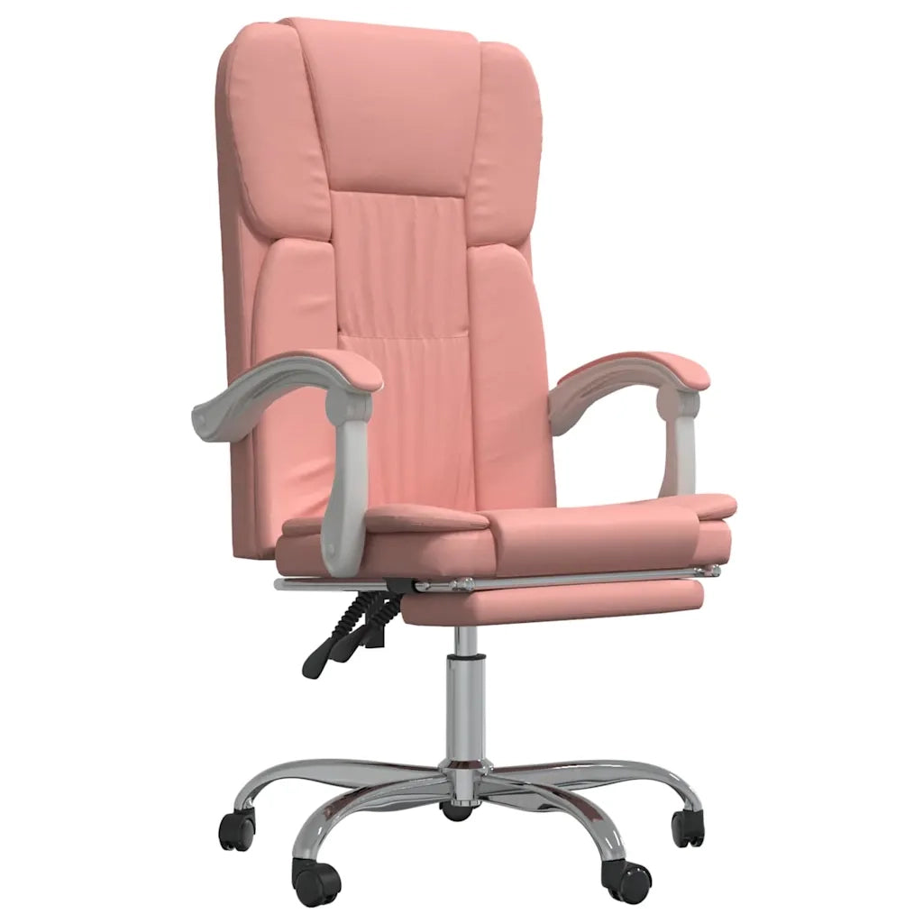 Sedia per studi-Poltrona da Ufficio Reclinabile Rosa in Similpelle 702496