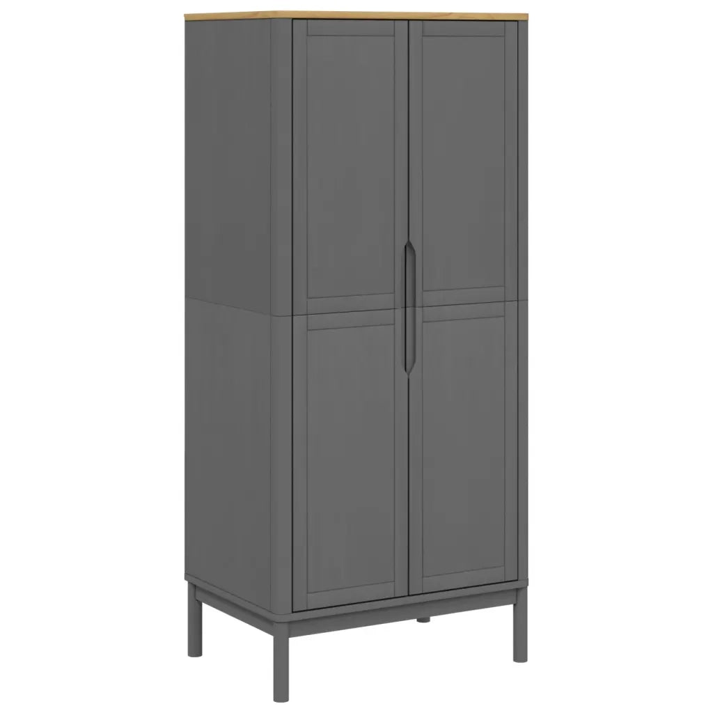 Armadio FLORO 77x53x171 cm in Legno Massello di Pino Grigio 374007