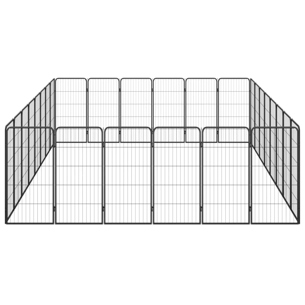 Recinto per cani 28 pannelli 50 x 100 cm acciaio verniciato a polvere nero 02_0043626