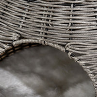 Cuccia per Gatti Ø50x43,5 cm in Rattan Grigio Scuro