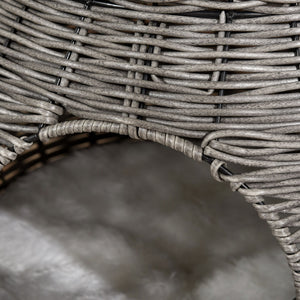 Cuccia per Gatti Ø50x43,5 cm in Rattan Grigio Scuro