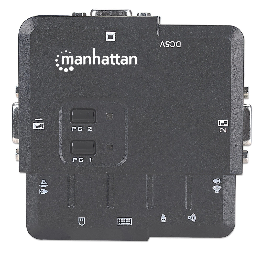 KVM Switch 2 Porte USB/Audio Nero