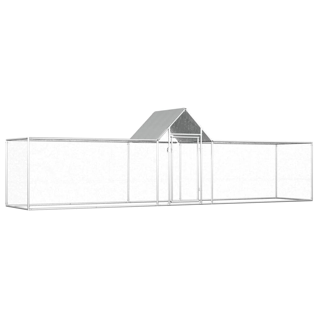 Pollaio 5 x 1 x 1,5 m in acciaio zincato con tetto impermeabile 02_0001717