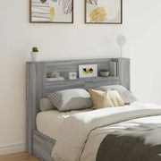 Testata con Mobile e LED Sonoma grigia 140 x 16,5 x 103,5 cm