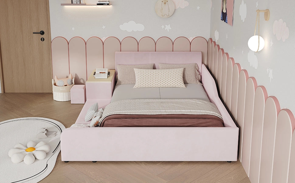 letto imbottito velluto rosa 140x200 cm