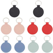 Kit di 10 pezzi di anelli di chiave in PU di pelle rotonda, 5 colori, con trasferimento termico a vuoto, anello di chiave doppio e supporto per sublimazione.