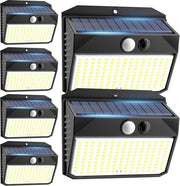 Set di 6 lampade solari per esterno con sensore di movimento - 150 led - Lampada esterna alimentata da energia solare - 3 modalità - IP65 - Per giardino, scale, garage Illuminazione esterna