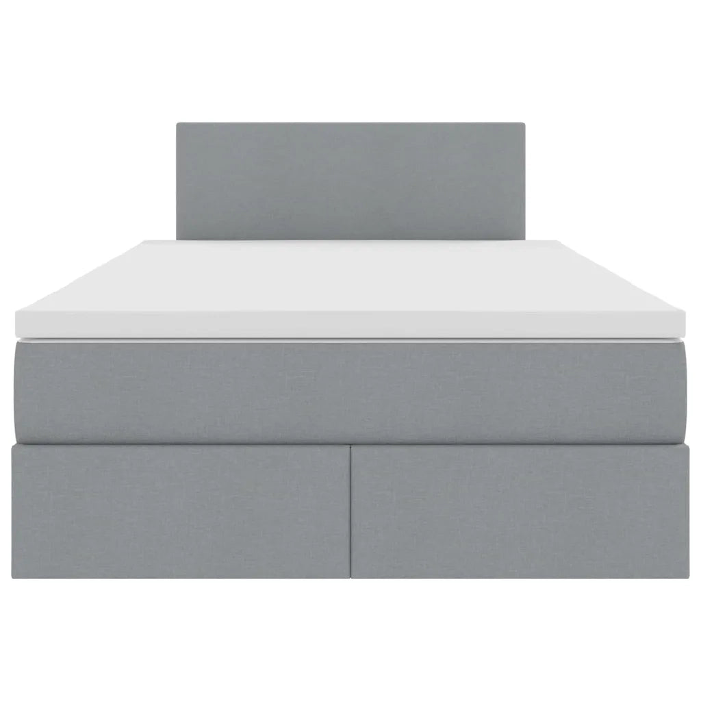 Letto con contenitore LED e materasso Grigio Chiaro