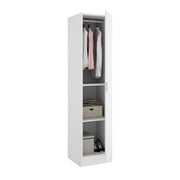 Guardaroba Nxy, Mobile appendiabiti per camera da letto, Armadio a 1 anta singola, 41x52h184 cm, Bianco