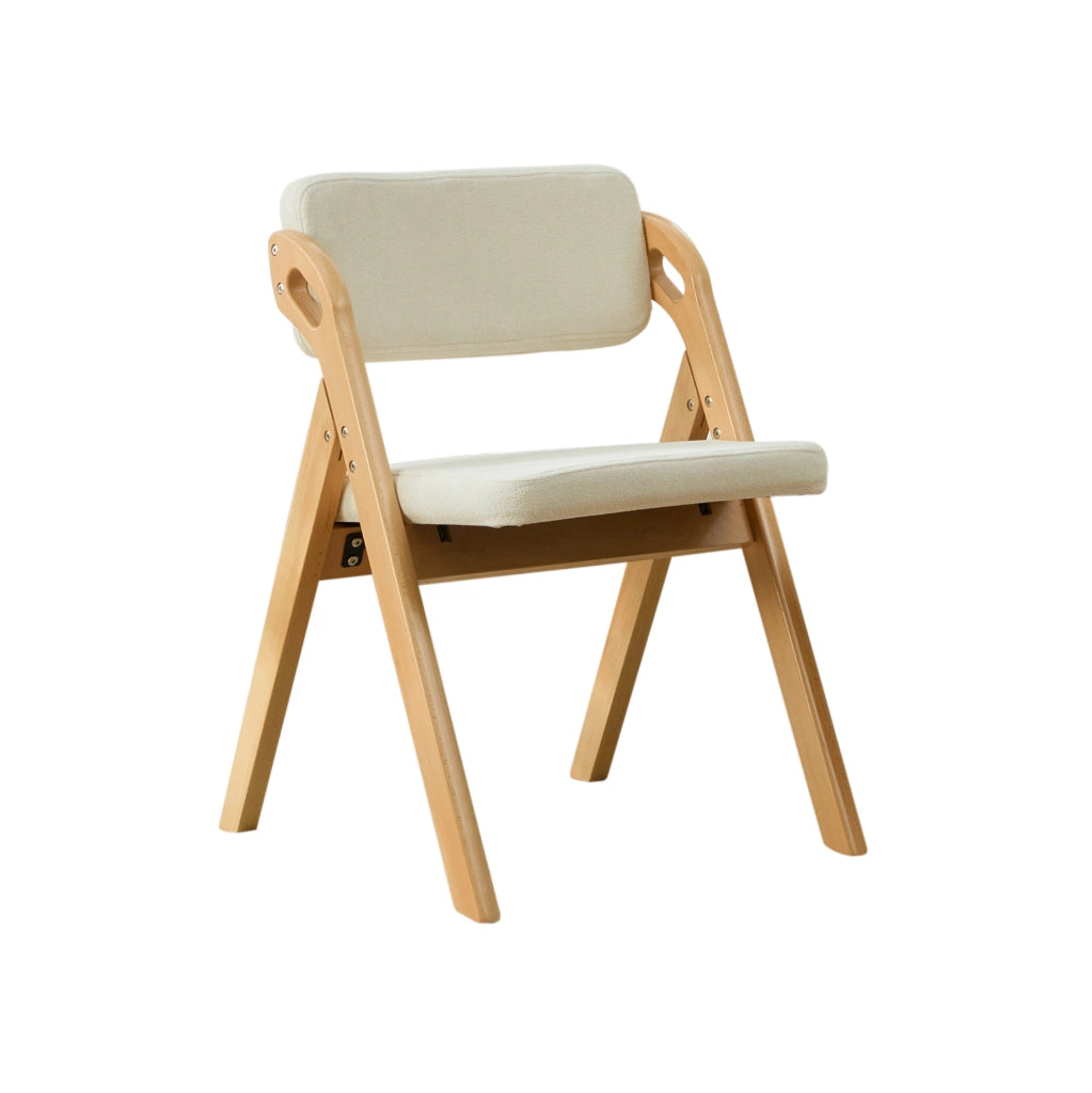 Sedia pieghevole imbottita con seduta in schiuma; legno; beige