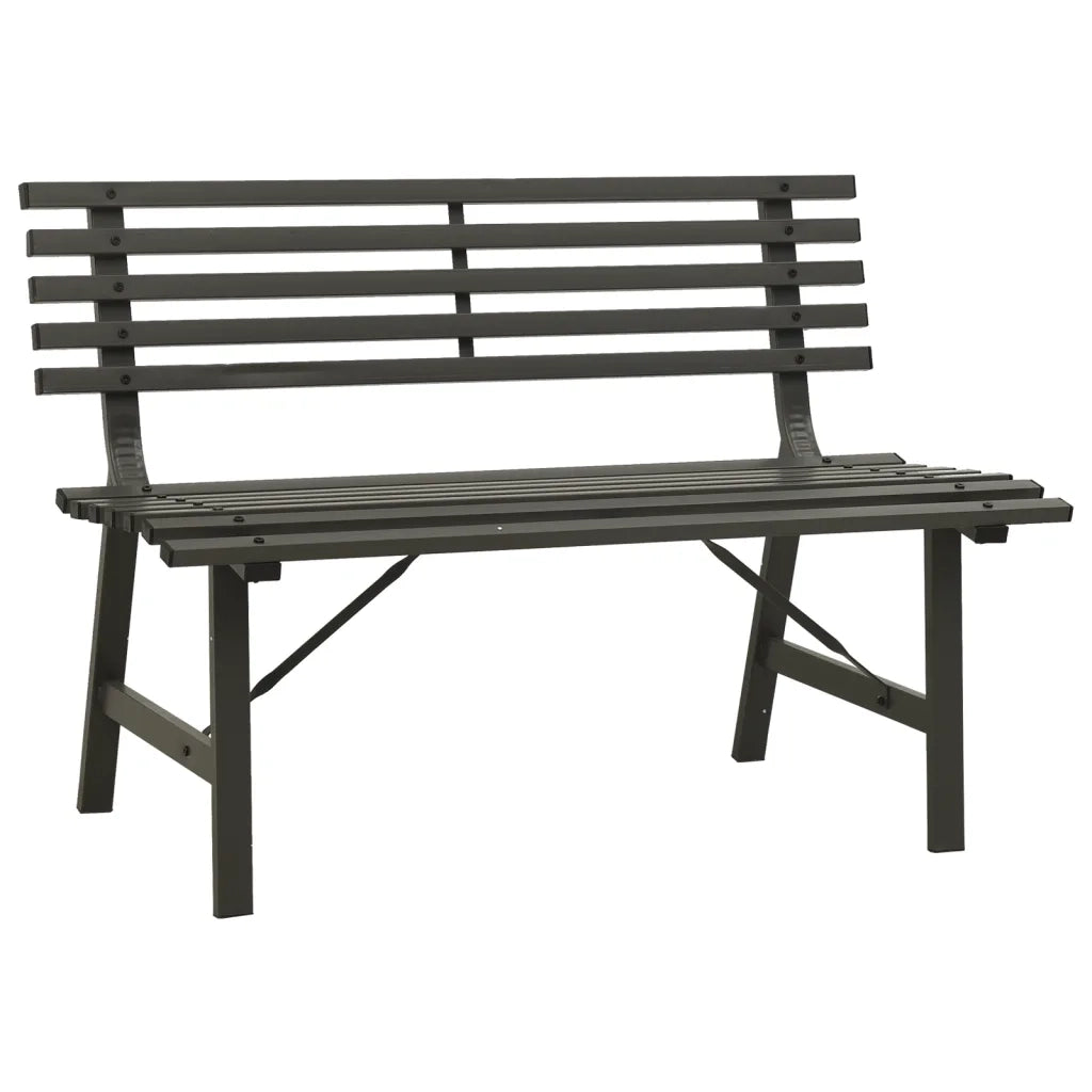 Panchina da Giardino 110 cm in Acciaio Nera 317135