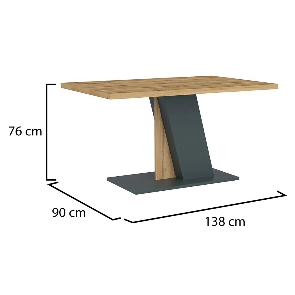 Livani, Tavolo Fisso 6 Posti, 138x90x76h cm Marrone Rovere Nodi