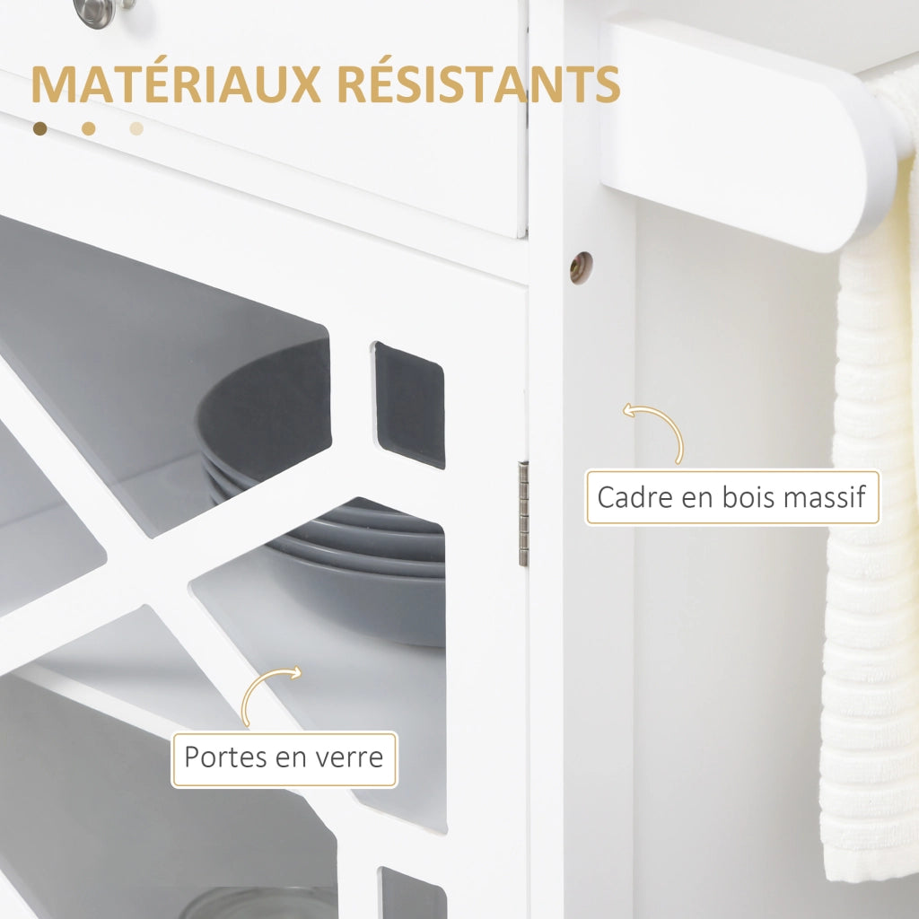 Carrello da cucina con cassetto e ripiano ¨C zephmum ¨C bianco