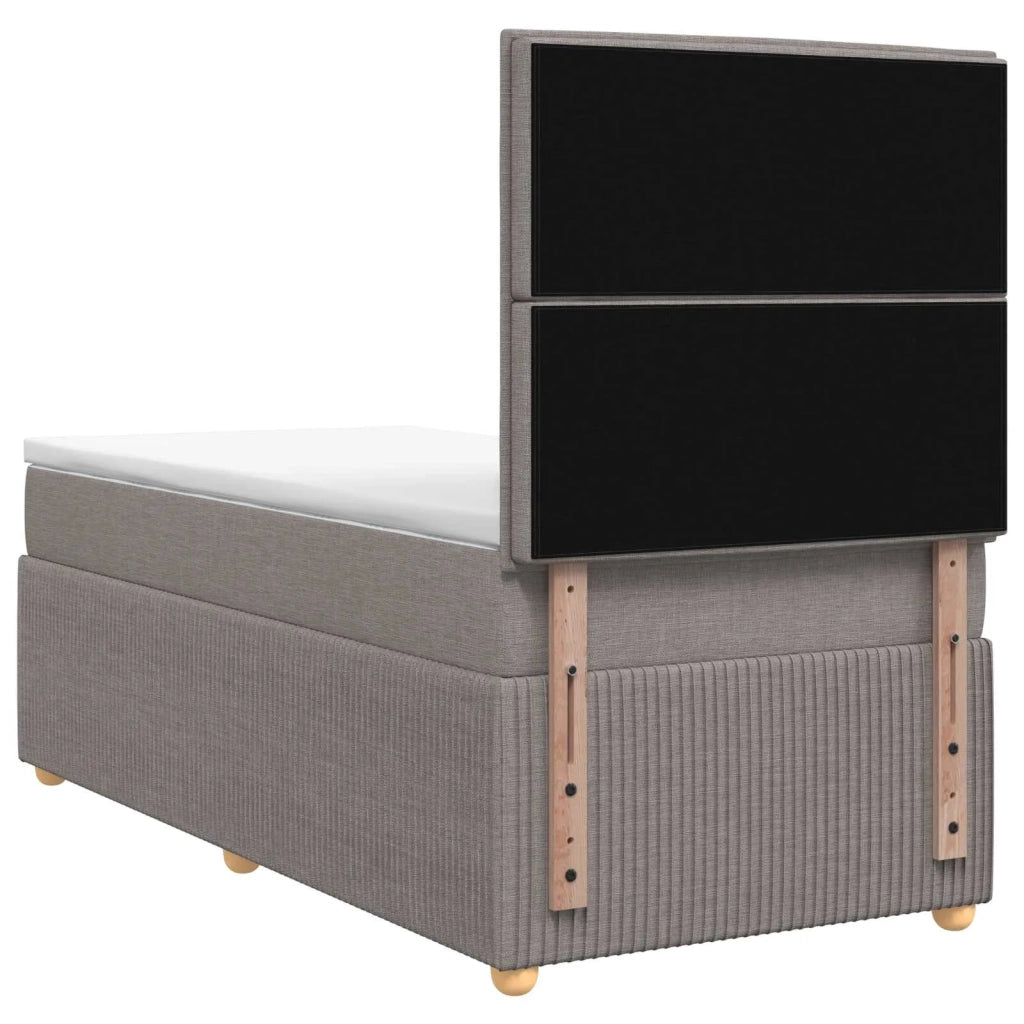 Letto box spring con materasso Tortora 90 x 200 cm Tessuto 3454309