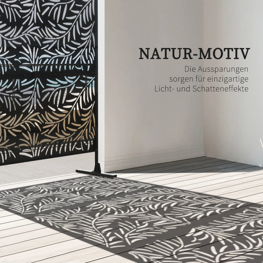 Pannello Sichtschutz per Giardino ¨C zephmum ¨C Nero Acciaio 122x45x198 cm