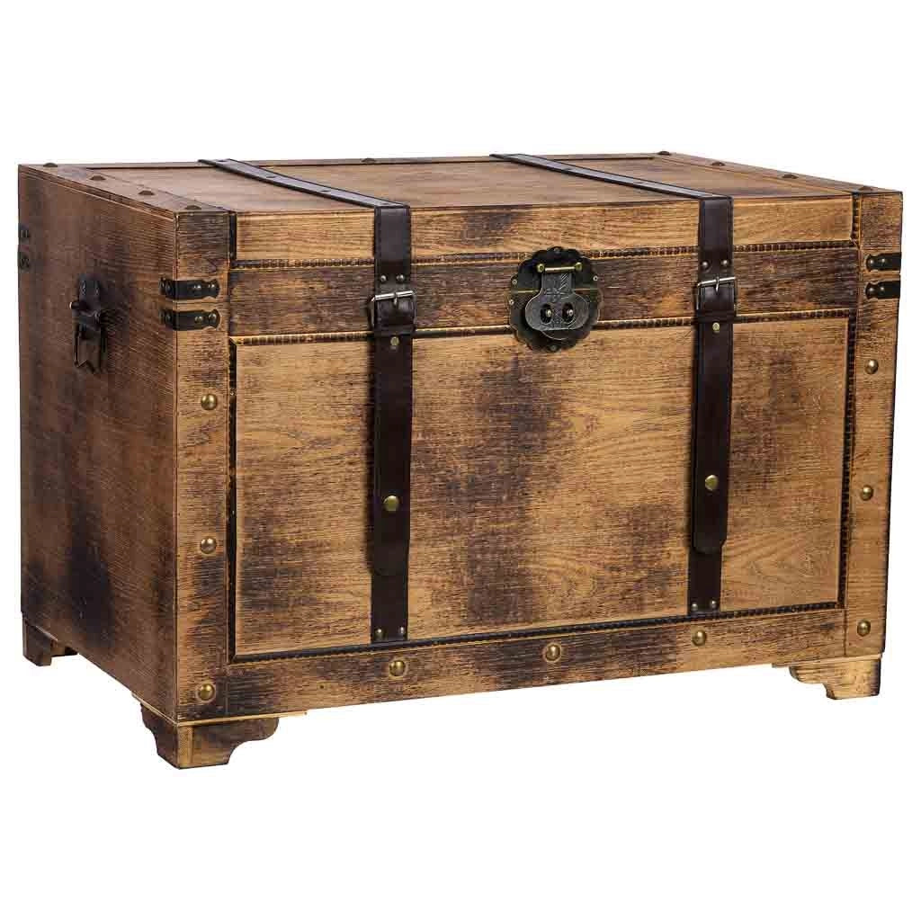 Baule in legno marrone 75x74x51
