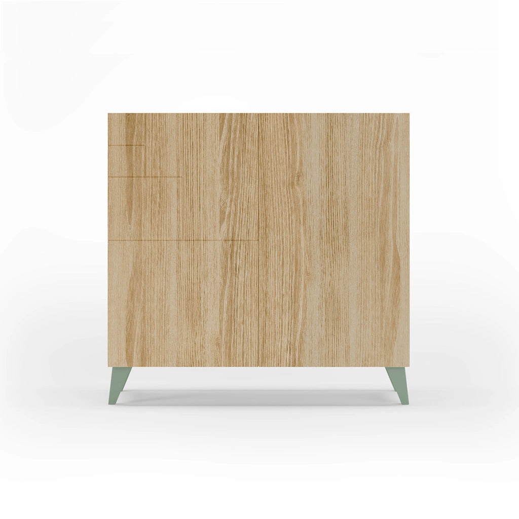 Scarpiera Herdasa effetto rovere gambe verdi 87x90x27